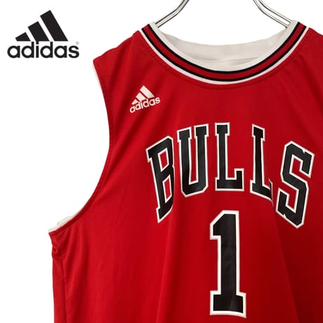 (K)NBK348@ adidas NBA  BULLS ROSE 1 バスケットボール ゲームシャツ