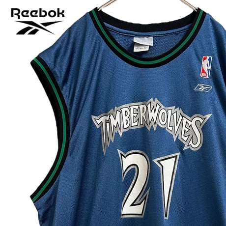 (K)TBK7@ Reebok NBA TIMBERWOLVES GARNETT ゲームシャツ メンズXL