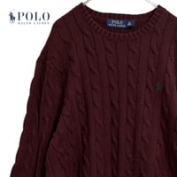 (D)TB678さ@ RALPH LAUREN 90s ケーブルニット セーター メンズMサイズ