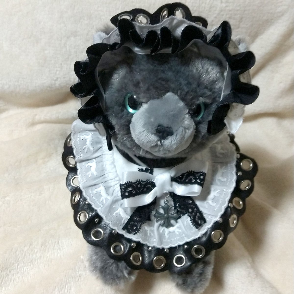 ゴスロリ風スタイ(ブラック)わんちゃん猫ちゃん用 ゴスロリ風スタイ(ブラック)わんちゃん猫ちゃん用