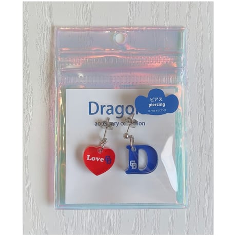 ドラゴンズグッズ　ピアス　種類：D009-RD/BL