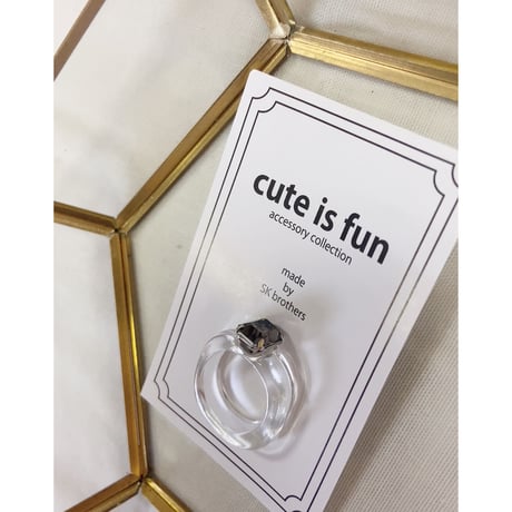 CAS-023ファッションリング　CL/BK（パッケージ入り）