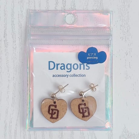 ドラゴンズグッズ　ピアス　種類：D038-WDハート