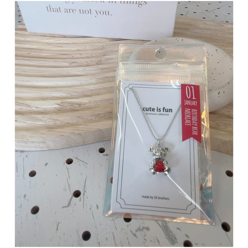 CAS-039 バースデイベアネックレス 1月（パッケージ入り） | c.i.f