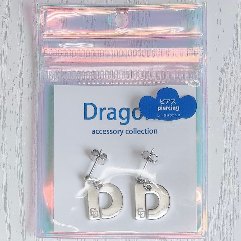 DragonRose ドラゴンローズ 片耳ピアス3点セット Dragon & Phoenix ドロップピアス, ドラゴンの爪, ホワイト, ローズ