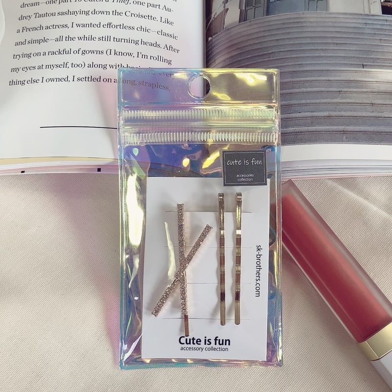 完売】PFG-036 ヘアピンセット クロスGD（パッケージ入り3本set) | c.i.f