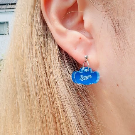 ドラゴンズグッズ　ピアス　種類：D030-D-BL/WH