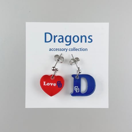 ドラゴンズグッズ　ピアス　種類：D009-RD/BL
