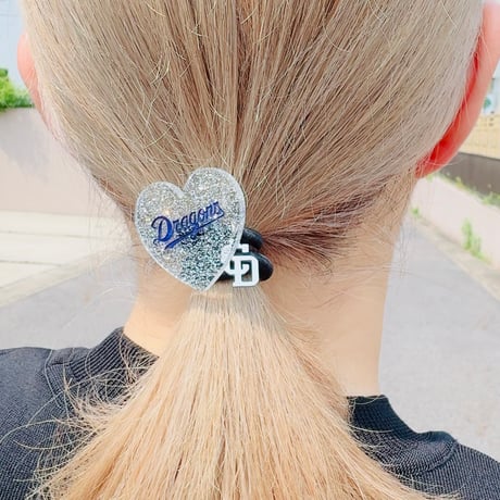 ドラゴンズグッズ　ヘアポニー　種類：D026-ラメハートCL