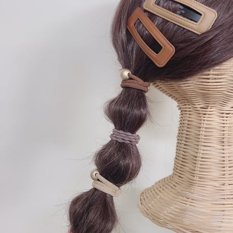 CHS-015　ヘアゴムセット　BR（パッケージ入り2個set)
