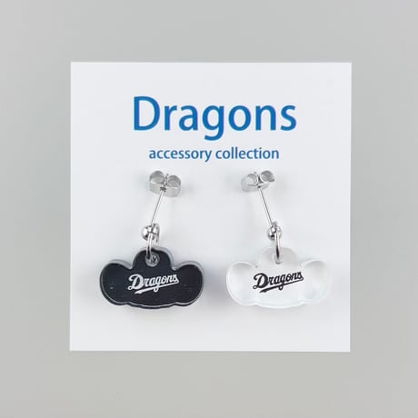 ドラゴンズグッズ　ピアス　種類：D030-D-BK/WH