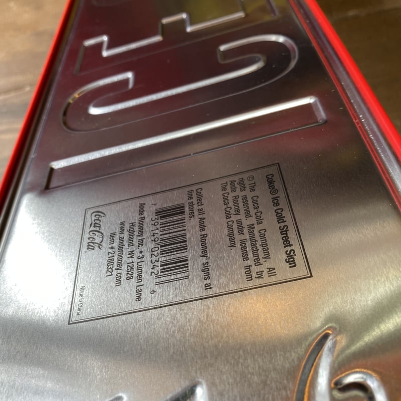 Coca-Cola Embossed metal sign COKE ICE COLD 91c Coca-Cola Embossed metal sign COKE ICE COLD 91c