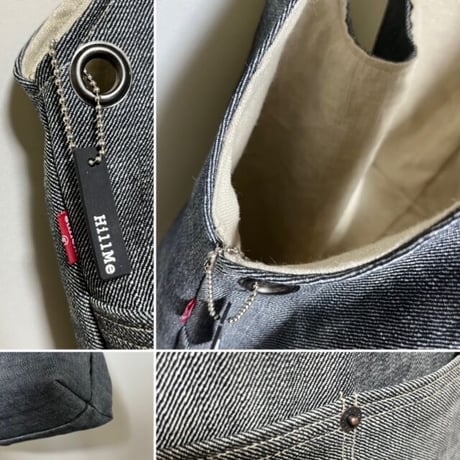 【ポストイン配達】岡山デニムwarme originai denimポケット付トートバッグ【no.5000357】