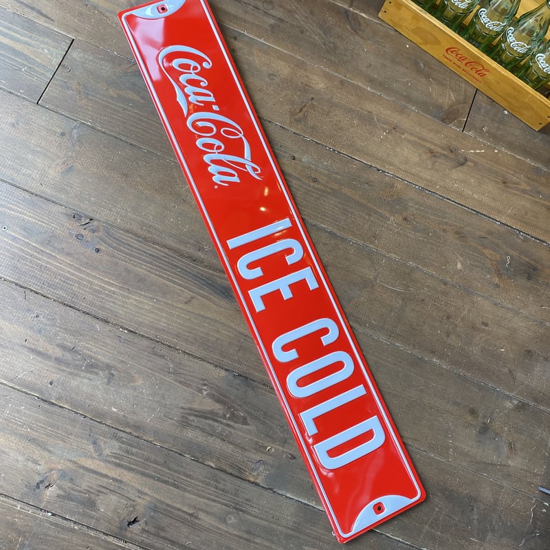 Coca-Cola Embossed metal sign COKE ICE COLD 91c Coca-Cola Embossed metal sign COKE ICE COLD 91c