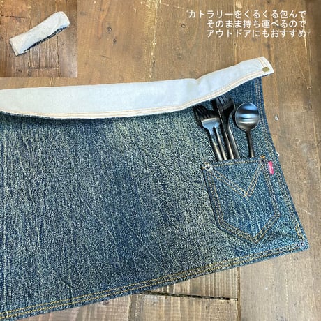 【ポストイン配達】NEW original DENIM reversible Placemat 【HillMeJEAN】オリジナルデニムリバーシブルランチョンマット