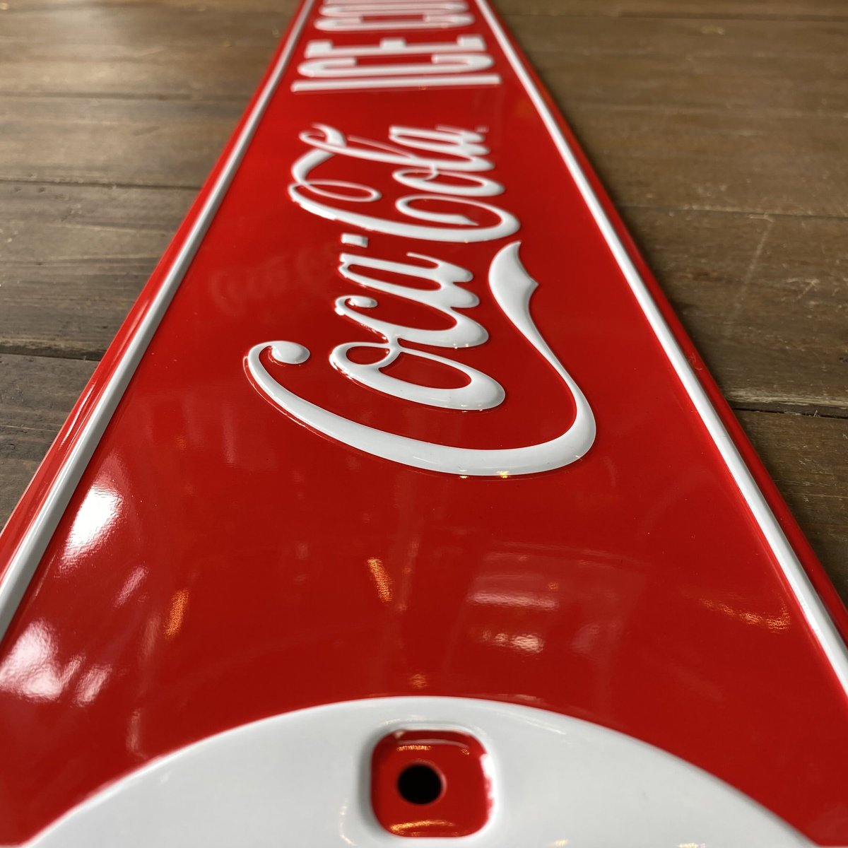 Coca-Cola Embossed metal sign COKE ICE COLD 91c Coca-Cola Embossed metal sign COKE ICE COLD 91c