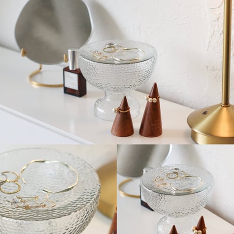 GRASS STAND TRAY 'N' VASE / フラワーベースとしても使えるガラス製のスタンドトレイ / Sサイズ , Lサイズ