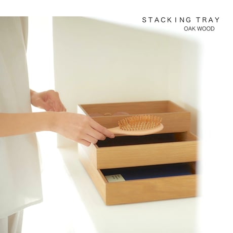 OAK WOOD BOX TRAY /  S , M , L / ナチュラルで美しい木目の収納トレイ / Horn Please MADE