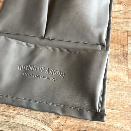 合皮素材のシンプルな収納ケース / ティッシュケース / ストレージボックス / ウォールポケット6  ▷DARK GRAY / 壁面収納 / レター収納
