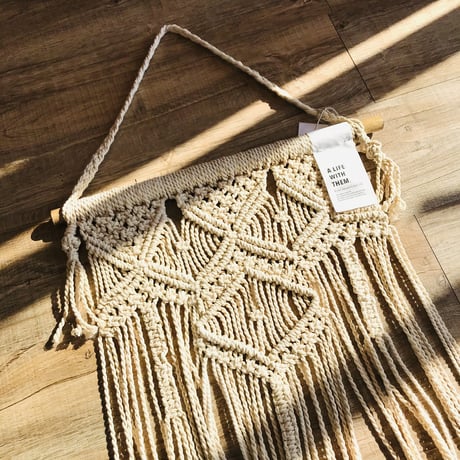 MACRAME / マクラメタペストリー/ 天然素材 ナチュラルコットン / サイズ▷W400×D25×H900mm