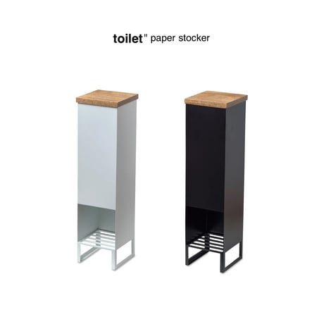 TOILET " paper stocker / アイアン×ウッド トイレットペーパーストッカー / WHITE , BLACK
