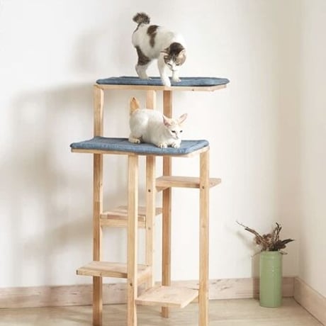 CAT TOWER III / ランダムなシェルフにもなる天然木の組立家具 / 棚 / シェルフ サイズ W535×D595×H1108mm