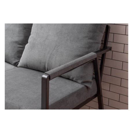 CORDUROY SEAT 3P SOFA / ラフなコーデュロイシートとスタイリッシュなフレームのソファ / BEIGE , GRAY