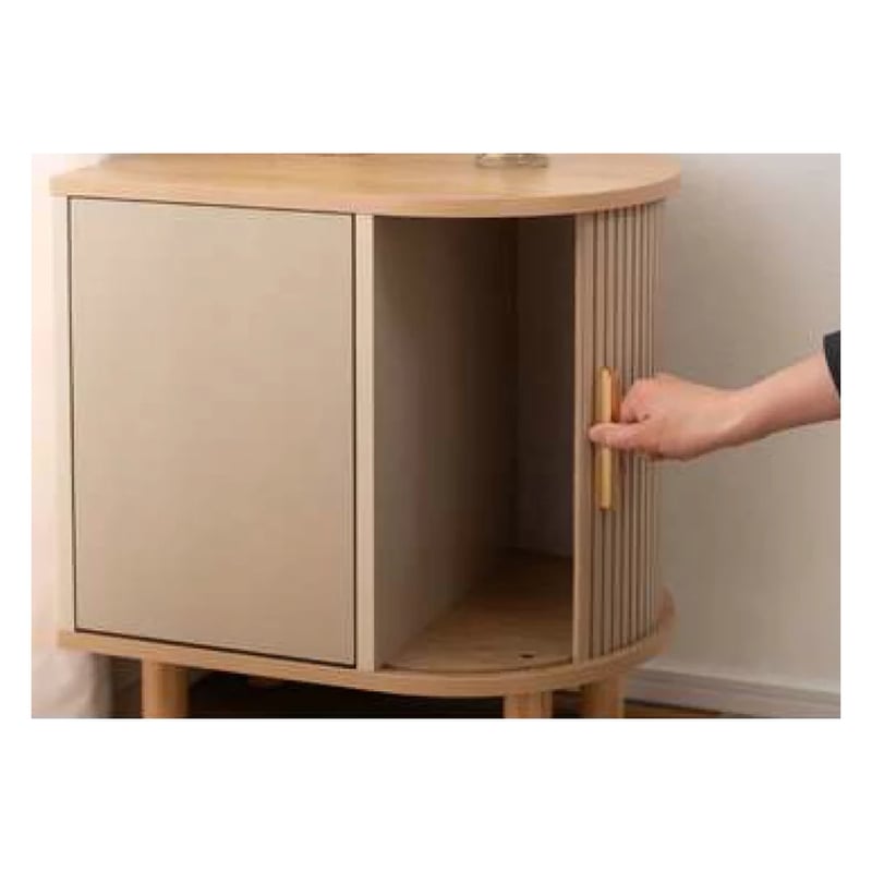 ARCH CABINET / 端正な佇まいのリブデザイン スライド式収納