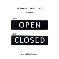 IRON OPEN / CLOSED PLATE / 約w240×d2×h59mm / HOLDER  HOMESTEAD