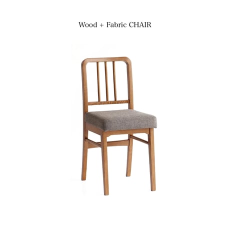 ＷＯＯＤ + ＦＡＢＬＩＣ  ＣＨＡＩＲ / アッシュ無垢材のダイニングチェア / リビングチェック ダイニングチェア デスクチェア / BROWN