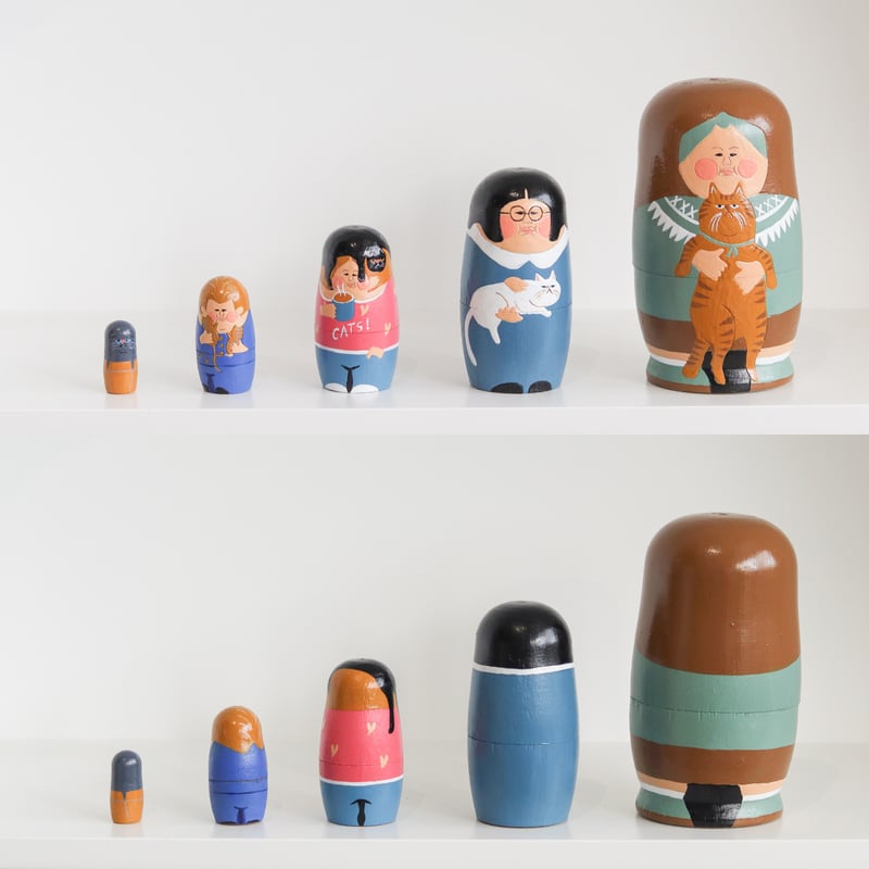 木製マトリョーシカ matryoshka NOOKs matryoshka / 猫 LOVER マトリョーシカ | LISTAND 公