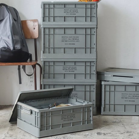FOLDABLE CRATE HOME / インダストリアル フォルダブルクレート ホーム / 30L , 44L / インダストリアル  収納ボックス