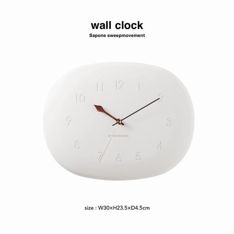 Sapone wall clock / 癒し系のルックスで優しいフォルムのナチュラルな掛け時計