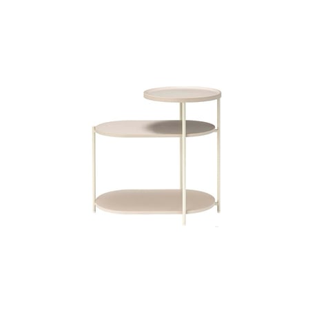 DESIGN SIDE TABLE / ディテールにこだわったラウンド天板のサイドテーブル / BEIGE , DARK GRAY