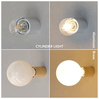 Cylinder light / 限りなくシンプルに仕上げたレセップライト / シャープなアルミニウムと上質な輝きの真鍮 / LED電球専用 / 壁付け照明 / シリンダーライト