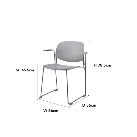 ARM CHAIR / stacking / white , gray /スタイリッシュで軽量。強度に優れたPP素材のチェア