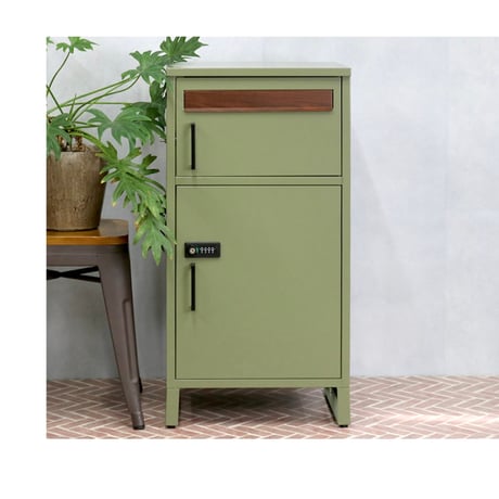 N°02 / Delivery Box / 木目調フラップ / ポスト一体型宅配ボックス /  BEIGE , GREEN , GRAY