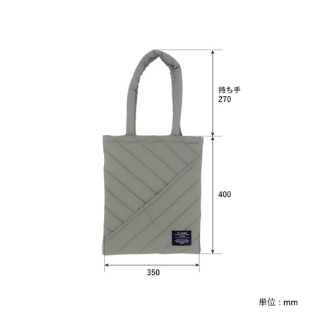 NYLON STANDARD TOTE / スマートフォンなどをすぐに取り出せるポケット付き A4サイズが入るキルティングトート / GRAY , BROWN , BLACK