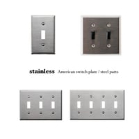 American switch plate STEEL  / ステンレスは無機質でクールな印象のスチールプレート / 片切りスイッチ選択