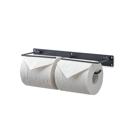 IRON stylish TOILET PAPER HOLDER W + SHELF L  / シンプルで清潔感のあるシェルフ&トイレットペーパーホルダー / ダブル