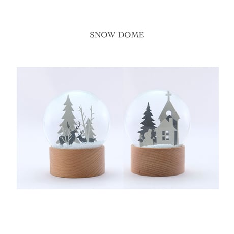 SNOW DOME / 真っ白な雪の中広がる幻想的なスノードーム / 2種類 / スノードーム
