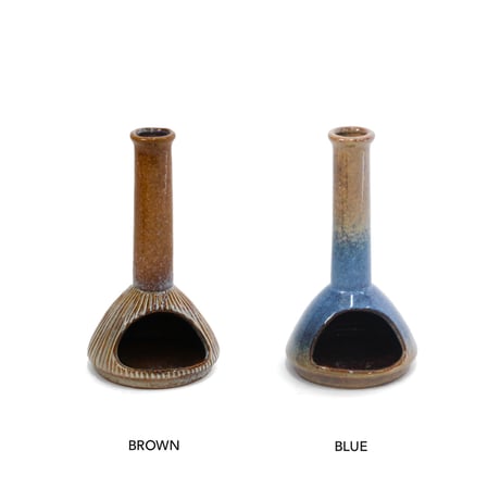 INCENSE STAND CHIMNEY / 暮らしの景色にすっと溶け込む、やさしい佇まいの磁器製お香立て / BROWN , BLUE