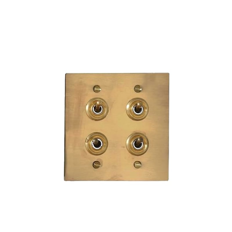 真鍮プレート★4枚セット★ AXCIS 真鍮プレートスイッチ 4 / BRASS SWITCH PLATE / HS 31