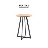 IRON LEG × WOOD ROUND TABLE /  NATURAL / スタイリッシュなアイアン脚のハイテーブル / H90.5cm
