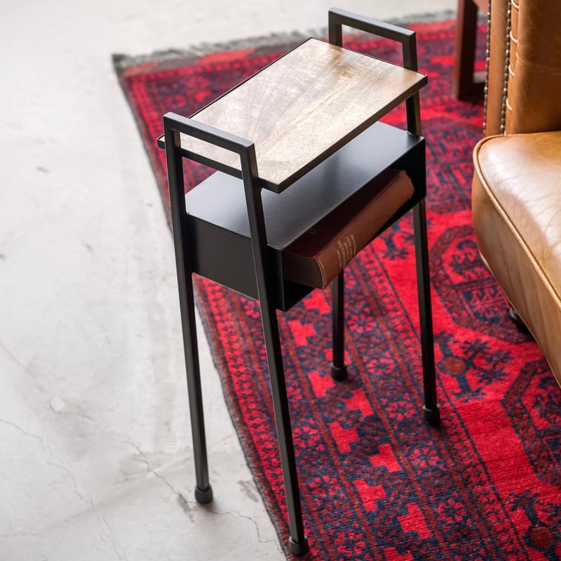 【ギャレットインテリア】◇サイドテーブル◇デザイナーズ◆マンゴー無垢×アイアン ギャレットインテリア】◇サイドテーブル◇デザイナーズ◇マンゴー無垢