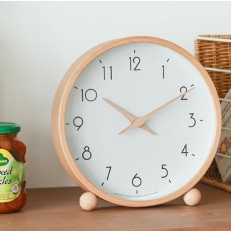 NATURAL STAND CLOCK / CAMPAS 上質感と温もりを感じさせる置き掛け兼用時計 / φ22cm