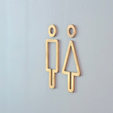 Toilet line sign plate   / IRON 'n' BRASS / シンプルでセンスの良いトイレサイン / アイコン / ＴＯＩＬＥＴ