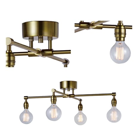 LAITON X-ceiling lamp / シーリングランプ 4灯 / E26 60W / LED対応