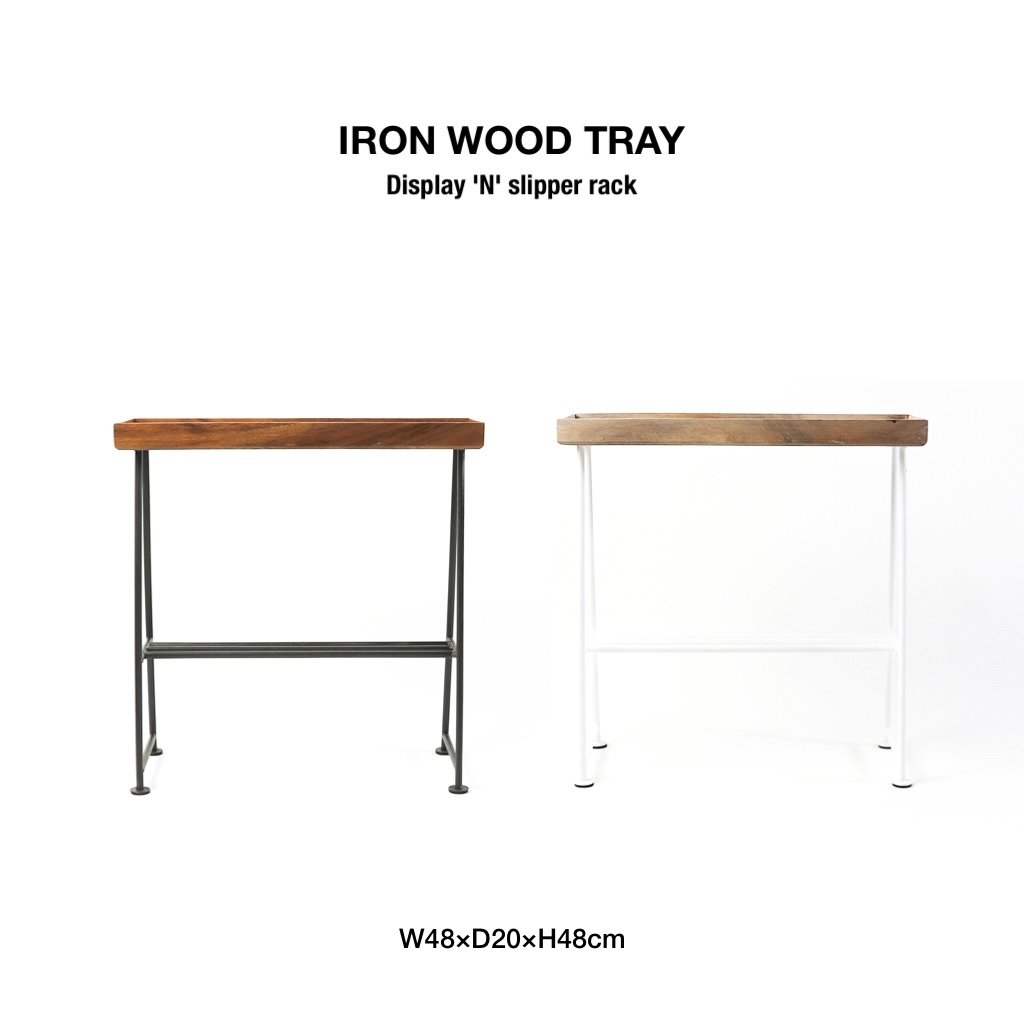 IRON WOOD DISPLAY & SLIPPER RACK / 洗練されたスリッパラック