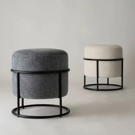 STACKING FABRIC STOOL / インテリアのアクセントになるおしゃれなファブリックスツール / ivory , gray